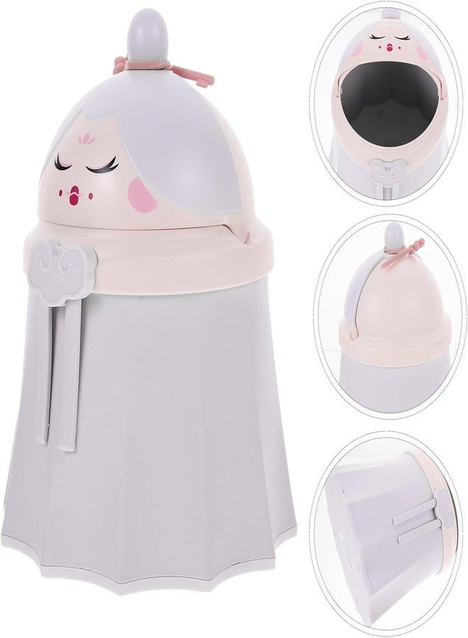 KEYOZA سلة مهملات صغيرة من كيوزا، سلة مهملات صغيرة بغطاء، سلة نفايات للطاولة، سلة مهملات مقاومة للماء، سلة مهملات بلاستيكية صغيرة للمكتب وغرفة النوم، لون وردي - Image 3